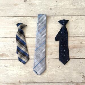 Boys Clip On Ties Bow Ties Formal Wear Children’s Set of 3